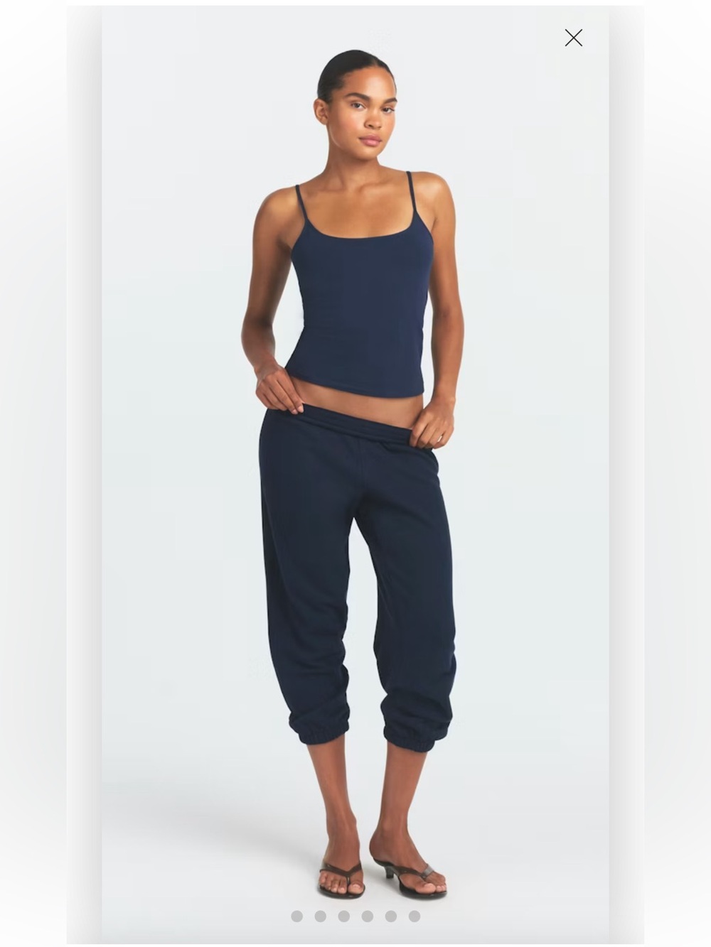 NWT Skims Drapey French Terry Cropped Jogger - Navy size L SKIMS - Picture 2 of 5